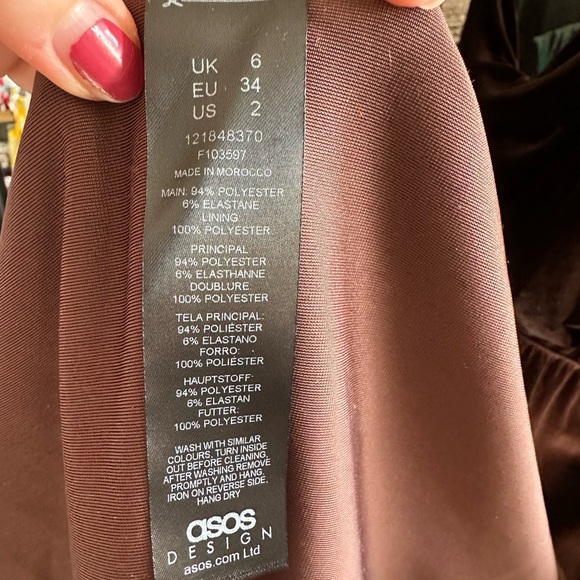 NWOT ASOS | Chocolate Velvet Dress - Picture 13 of 13